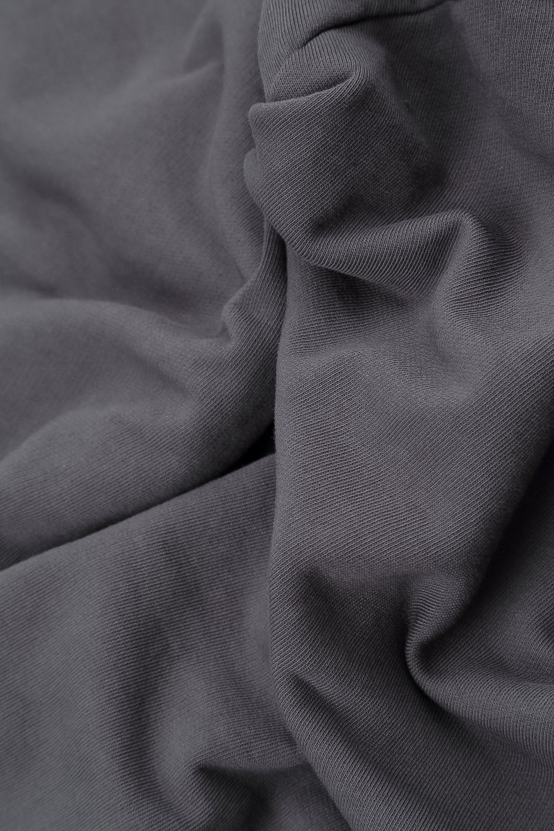 Ruched Graphite French Terry Cotton Dress 6