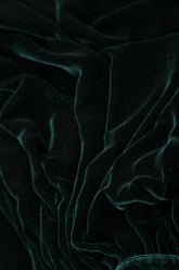 Ruched Pockets Emerald Silk Velvet Dungaree Dress 5