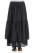 Ruffled Graphite Maxi Gauze Linen Skirt 1