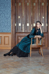 Ruffled Black Silk Cotton Skirt 6