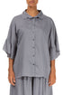Ruffled Cuffs Storm Grey Silk Bamboo Shirt 1