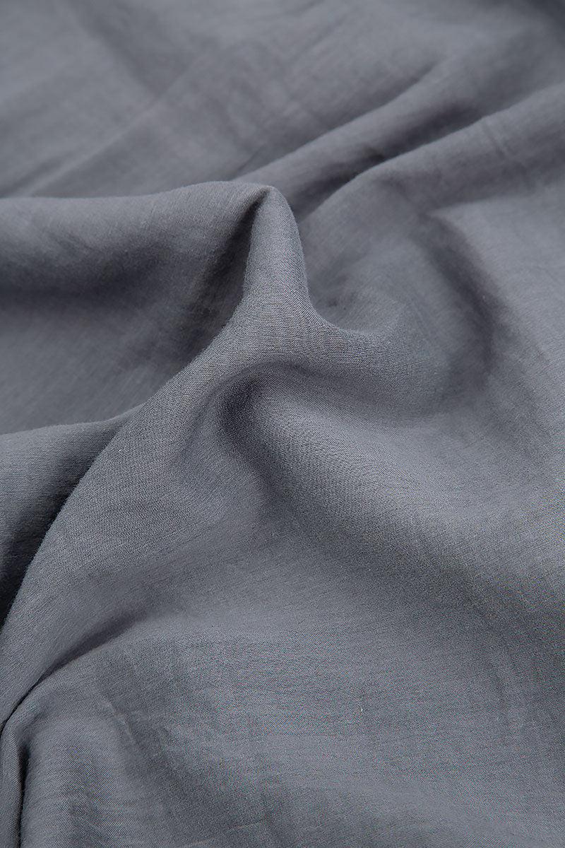 Ruffled Cuffs Storm Grey Silk Bamboo Shirt 5