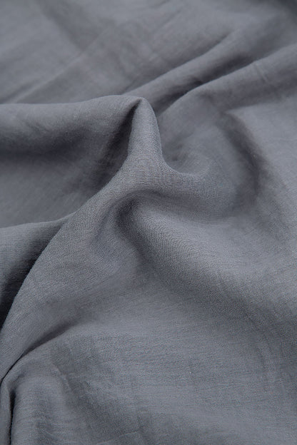 Ruffled Cuffs Storm Grey Silk Bamboo Shirt 5