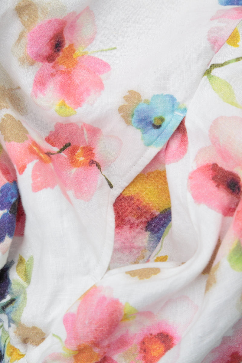 Ruffled Front Primrose Linen Shirt