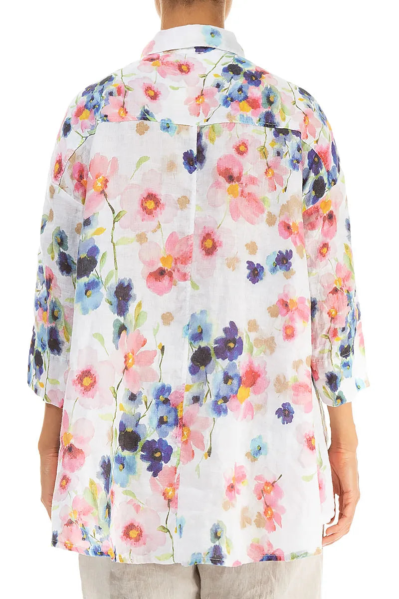 Ruffled Front Primrose Linen Shirt