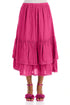 Ruffled Fuchsia Gauze Linen Skirt 1