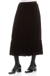 Ruffled Hemline Vintage Violet Silk Velvet Skirt 3