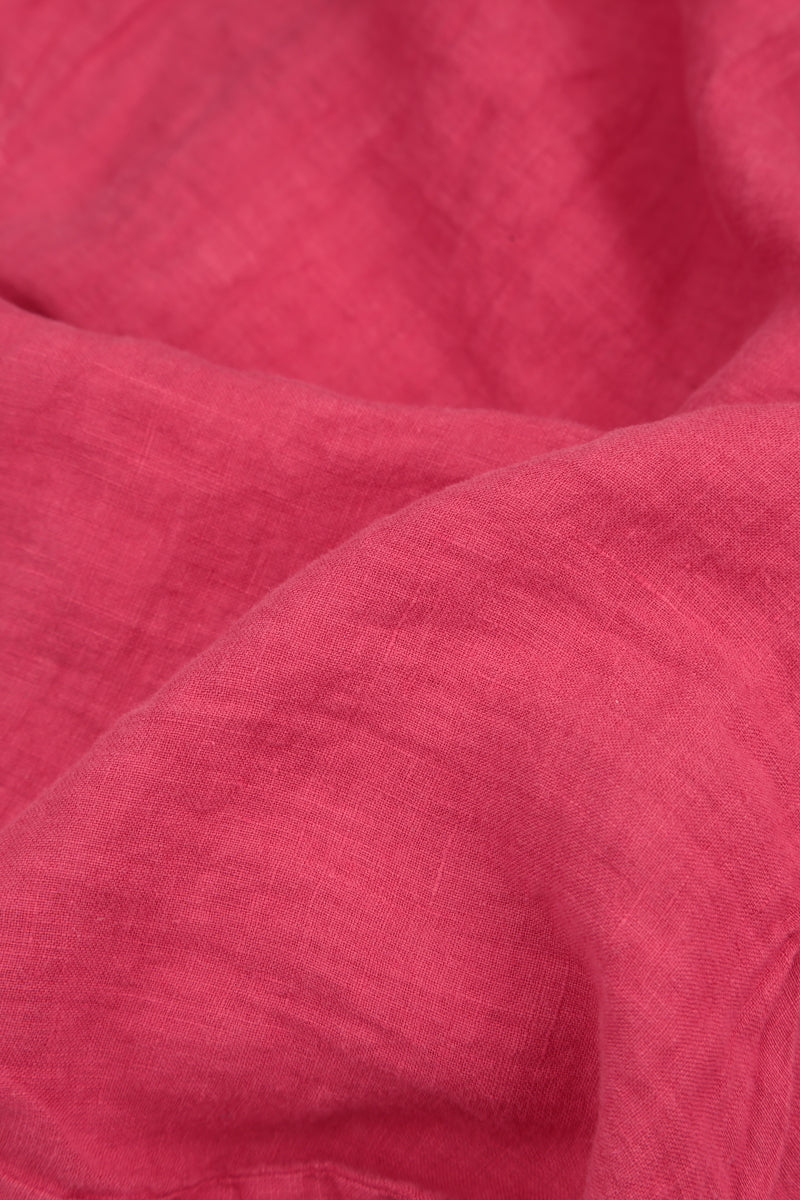 Ruffled Raspberry Gauze Linen Blouse 5