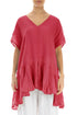 Ruffled Raspberry Gauze Linen Blouse 1