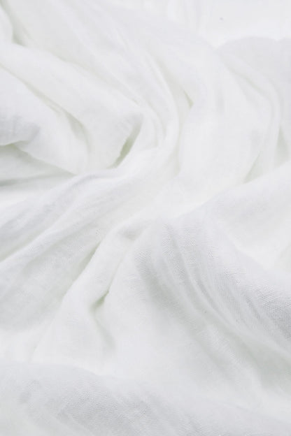 Ruffled White Gauze Linen Skirt 5