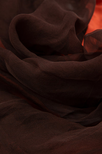 Rust Silk Chiffon Scarf 5