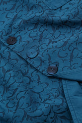 Ornamented Royal Blue Silk Cotton Jacket 5