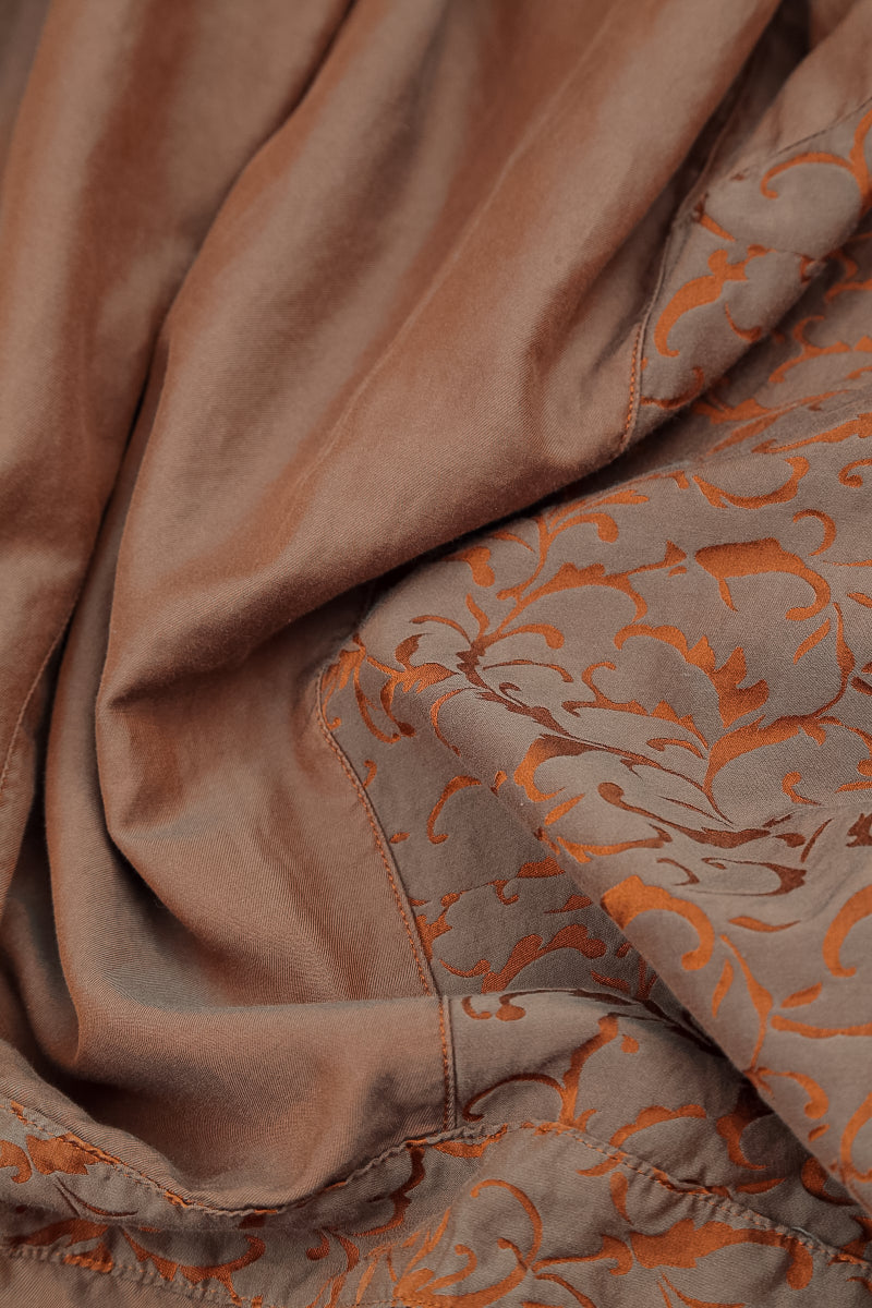 Longer Back Ornamented Aged Copper Silk Cotton Jacket 5