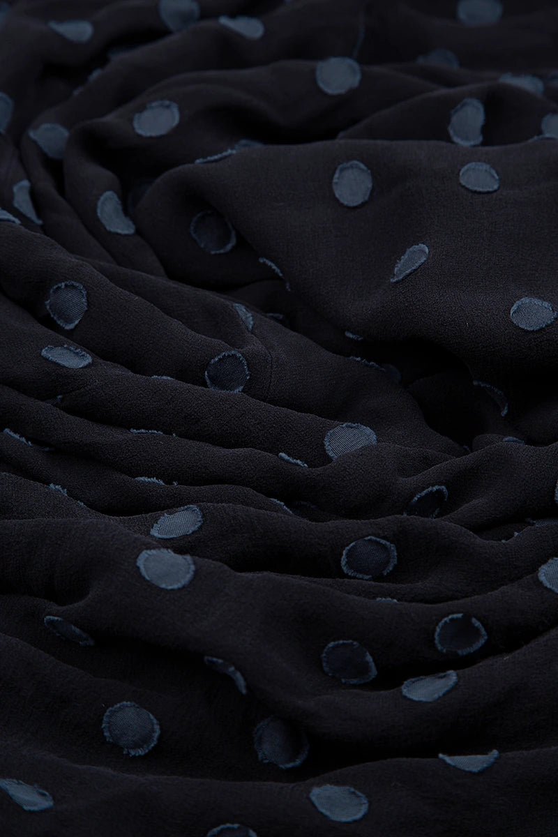 Midnight Blue Dotty Silk Maxi Dress 5