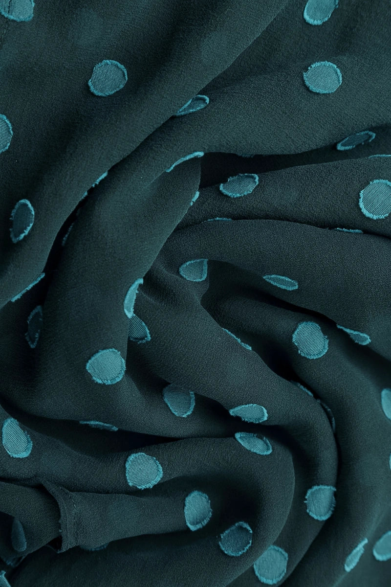 Dotty Deep Turquoise Silk Scarf 4