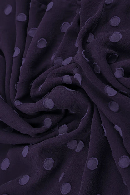 Layered Dotty Royal Purple Silk Midi Dress 5