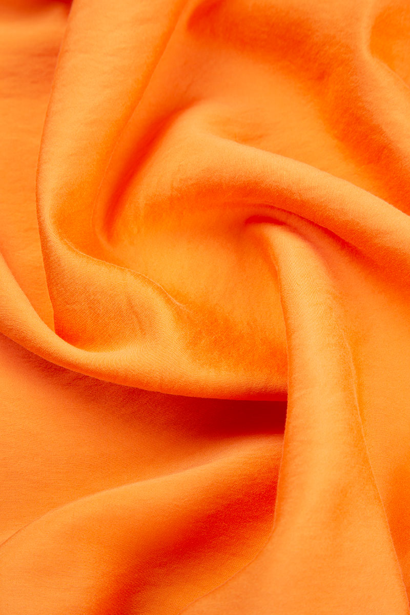 Flowy Neon Orange Silk Bamboo Dress 5