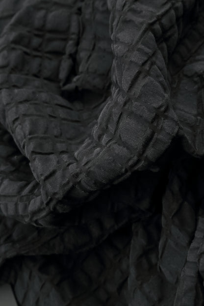 Schwarze karierte Leinen-Baumwollhose