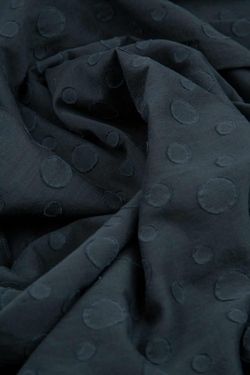 Dotty Midnight Blue Silk Cotton Skirt