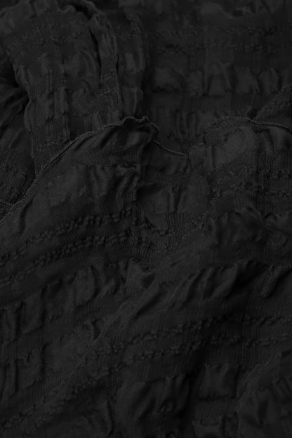 Tiered Black Light Silk Dress