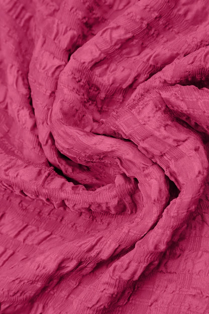 Layered Fuchsia Textured Light Silk Dress