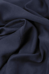 Pleated Front Slate Blue Silk Cotton Dress 5