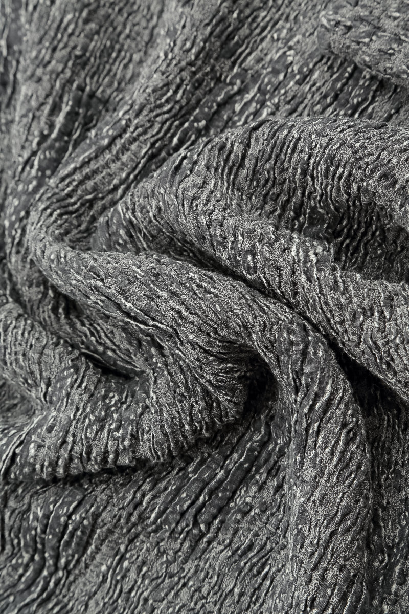 Chemisier en lin et soie texturé argenté