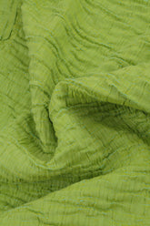 Cowl Neck Crinkled Lime Silk Blouse 5