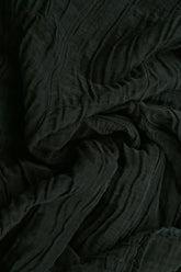 Ruched Crinkled Dark Khaki Silk Skirt 5