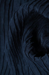 Dropped Edge Navy Crinkled Silk Tunic 5