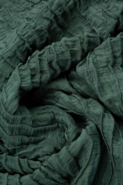 Two Pockets Sage Crinkled Silk Linen Dress 5