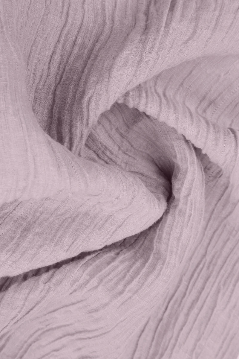 Front Slit Crinkled Lilac Silk Skirt