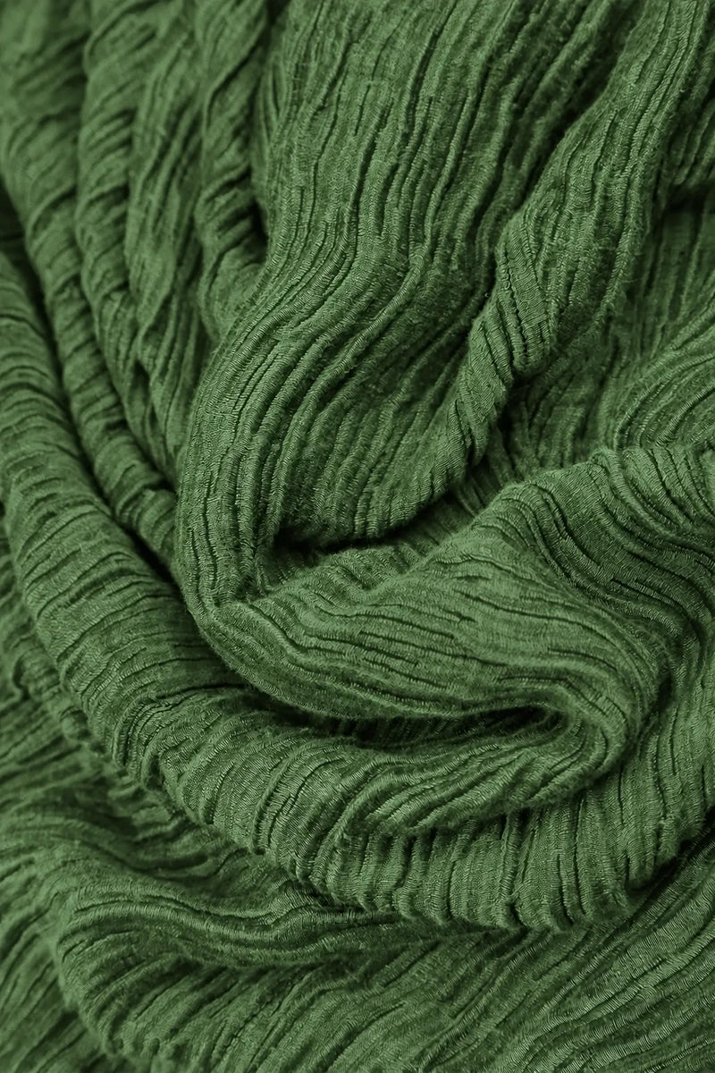 Boxy Shamrock Green Crinkled Silk Blouse 5