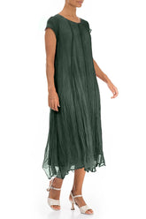 Sage Crumpled Silk Chiffon Dress 3
