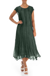 Sage Crumpled Silk Chiffon Dress 5