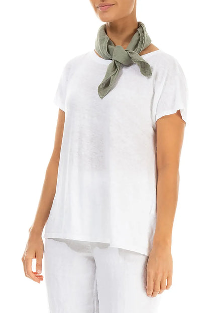 Sage Gauze Linen Square Scarf 3