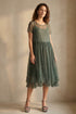 Layered Sage Silk Chiffon Dress 1