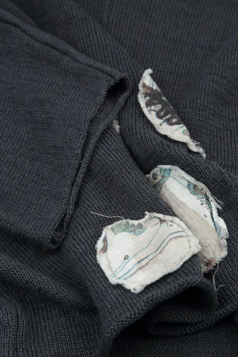 Savannah Patch Décor Graphite Linen Jumper 6