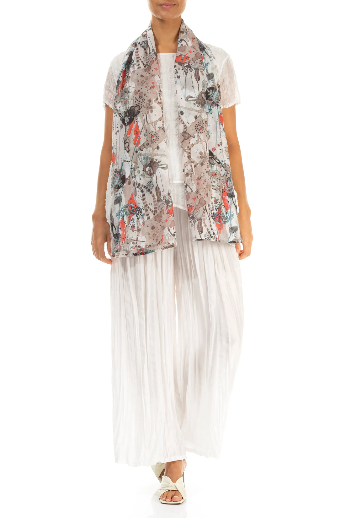 Écharpe en soie et coton Savannah