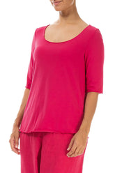 Scoop Neck Raspberry Soft Cotton Top 3