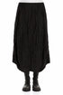 Sculpted Hem Black Crinkled Skirt 1