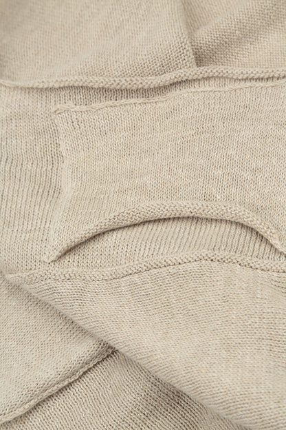 Gilet en lin naturel avec détails de coutures