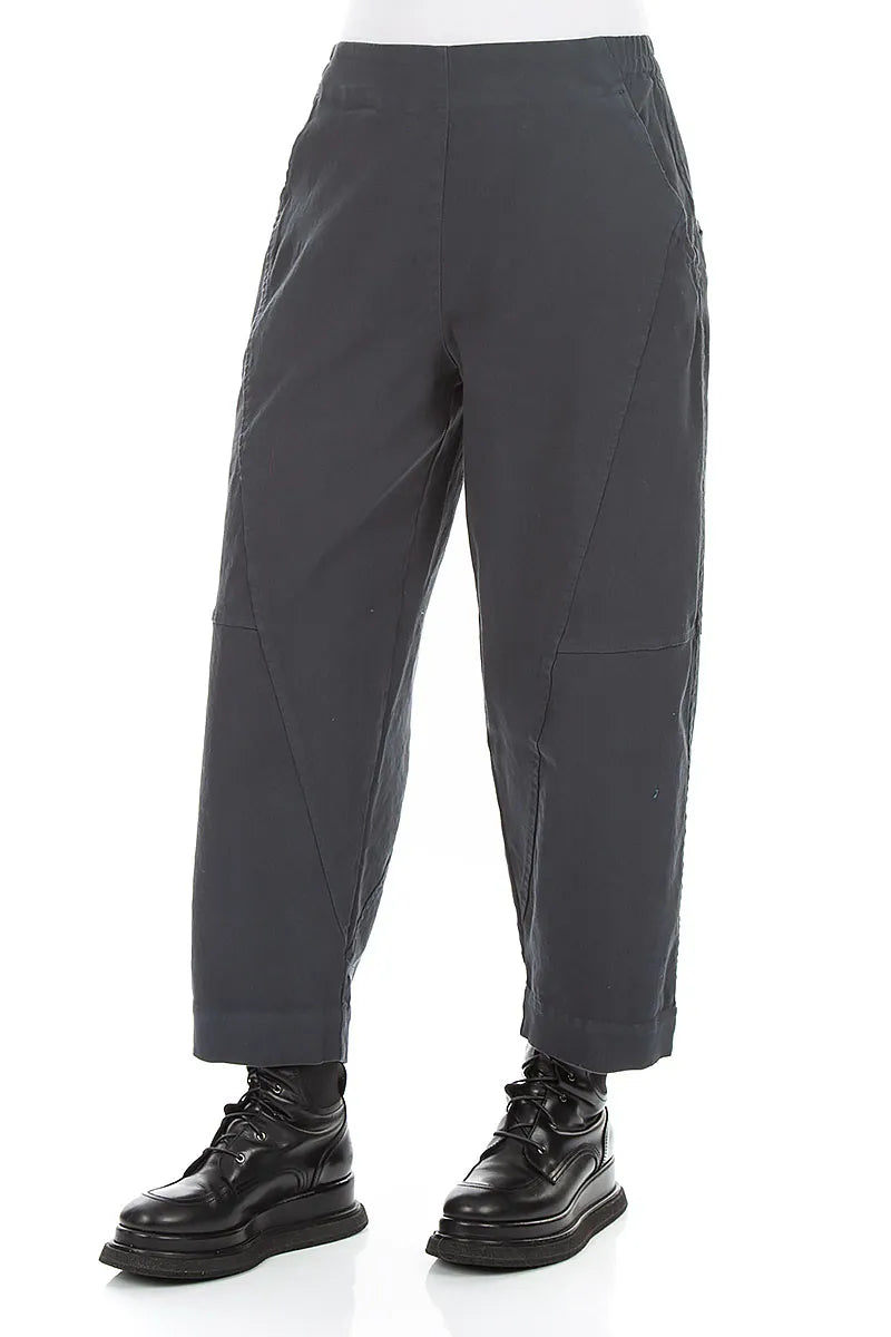 Seamed Slate Denim Cotton Trousers 3