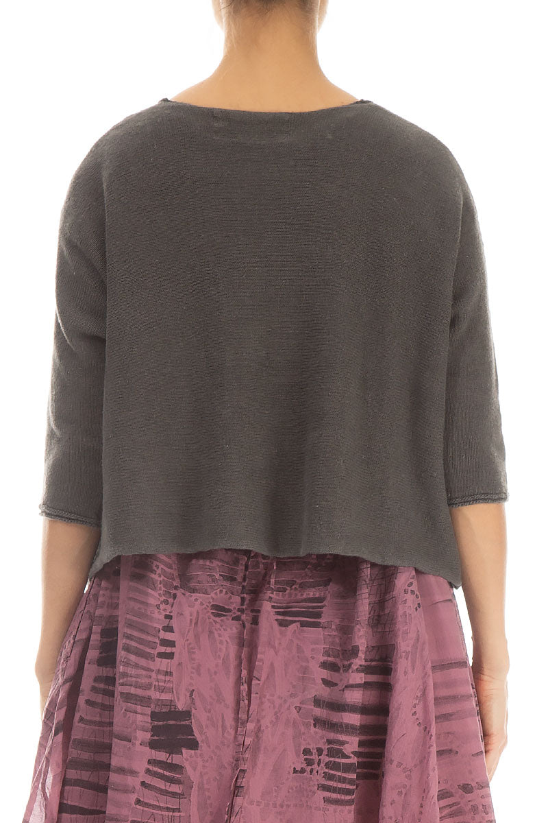 Serenity Patch Décor Truffle Linen Cardigan 2