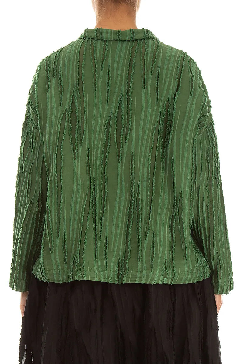 Shamrock Green Fray Weave Jacket 2