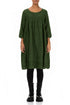 Shamrock Green Mélange Linen Smock Dress 1