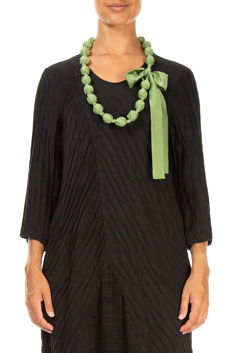 Shamrock Green Silk Bead Necklace 1