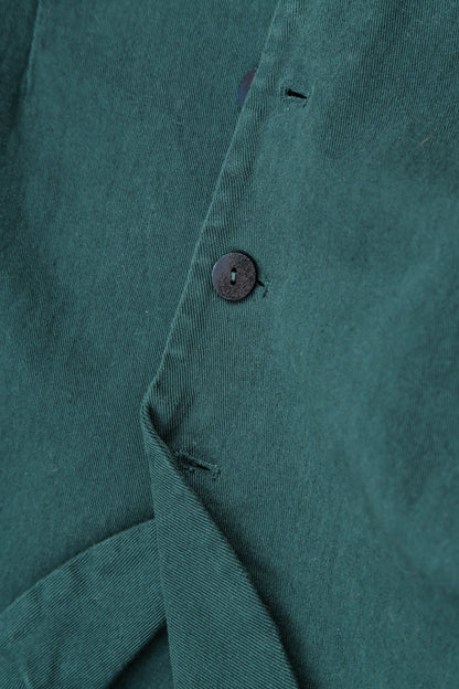 Veste ajustée en coton denim turquoise profond