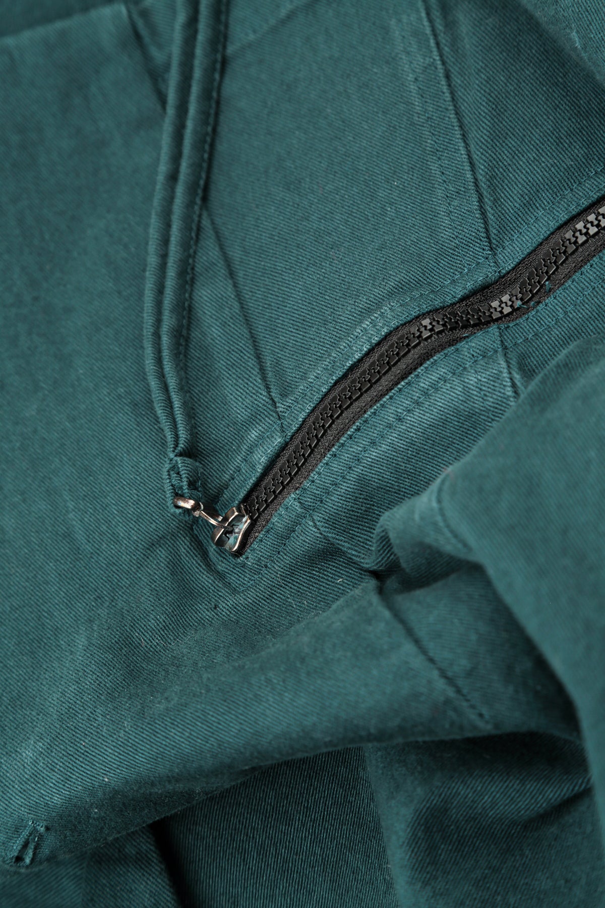 Veste ajustée en coton denim turquoise profond