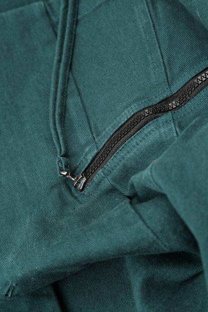 Veste ajustée en coton denim turquoise profond